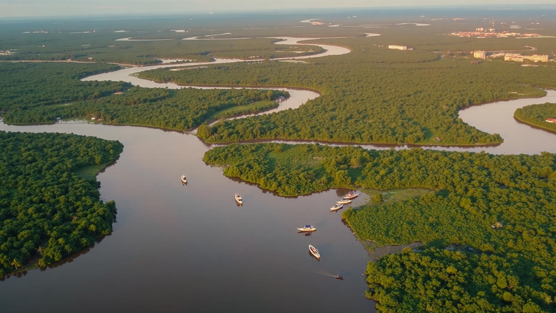 Aerial view of Bayelsa's rivers and wetlands